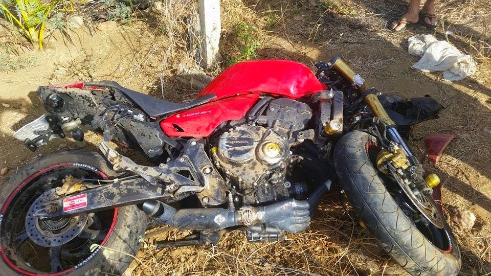 Grave acidente de moto foi registrado na tarde desta terça-feira (27) em Carnaúba dos Dantas/RN