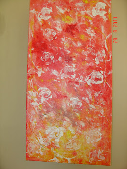 Tela pintada a acrílico« As Rosas» 30x60cm