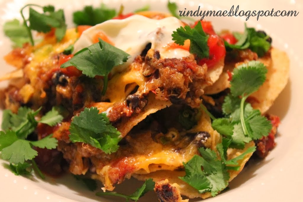 Rindy Mae Black Bean & Quinoa Chili Nachos