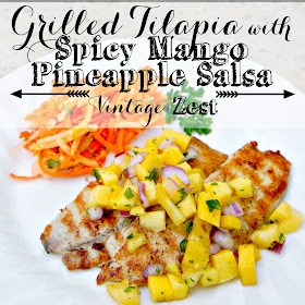Grilled Tilapia with Spicy Mango Pineapple Salsa on Diane's Vintage Zest! #recipe #shop #cbias #GOWalmart #WMT5663