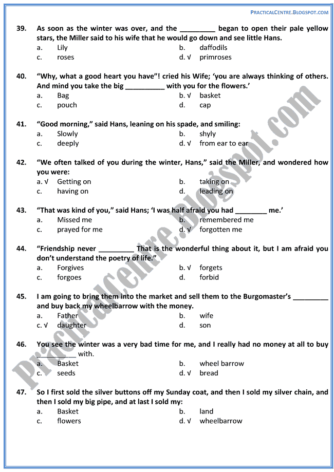 The-Devoted-Friend-Prose-MCQs-English-XII