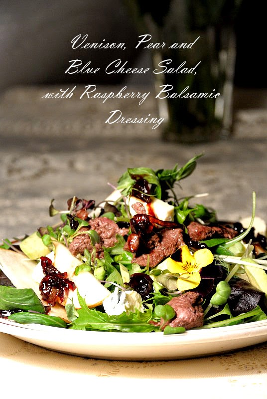 Fit to Blog Venison, Blue Cheese and Pear Salad with Balsamic Dressing