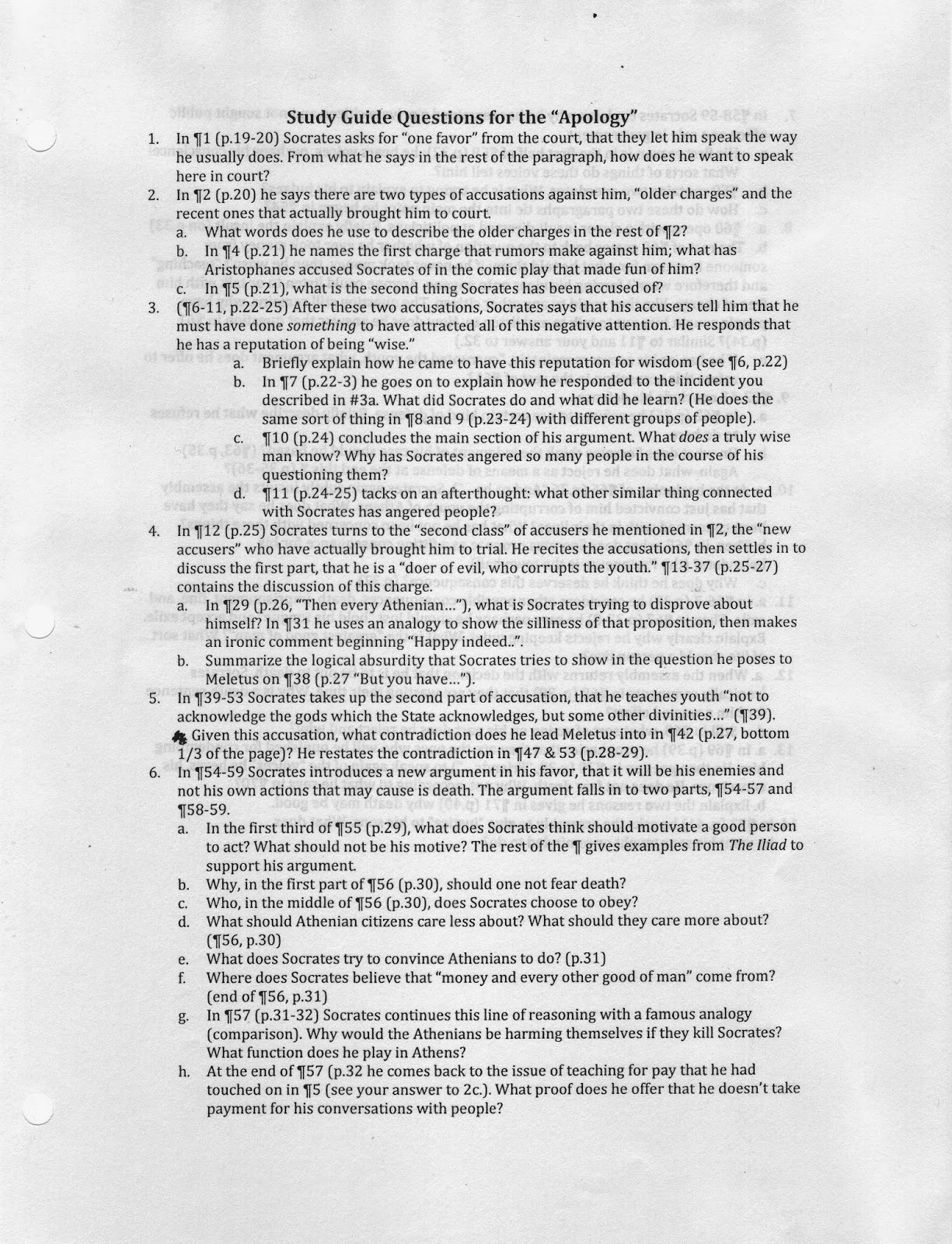 Plato's apology outline image