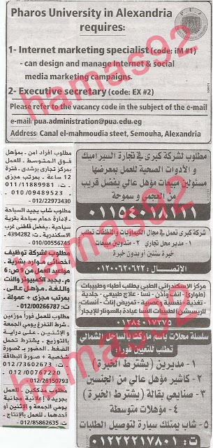 وظائف خالية من جريدة الوسيط الاسكندرية الثلاثاء 11-06-2013 %D9%88+%D8%B3+%D8%B3+9