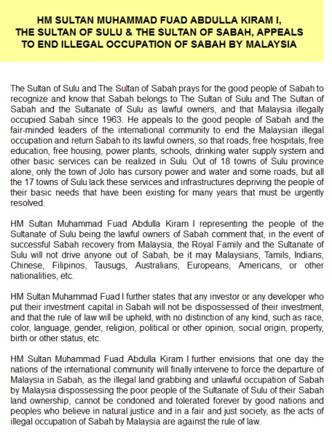 Macam Macam Dokumen Bayaran Pajakan Sabah Kepada Kesultanan Sulu Oleh Kerajaan Malaysia