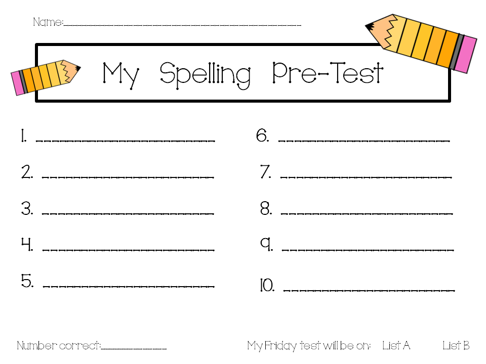 Spelling homework grid image