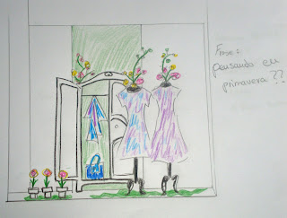 Boceto de la idea del escaparate de primavera para Mi pequeño Vestidor