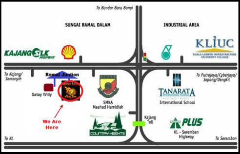 Ni lah map nyer.hehehe (sumber: FB Burger Bakar Abang Burn )