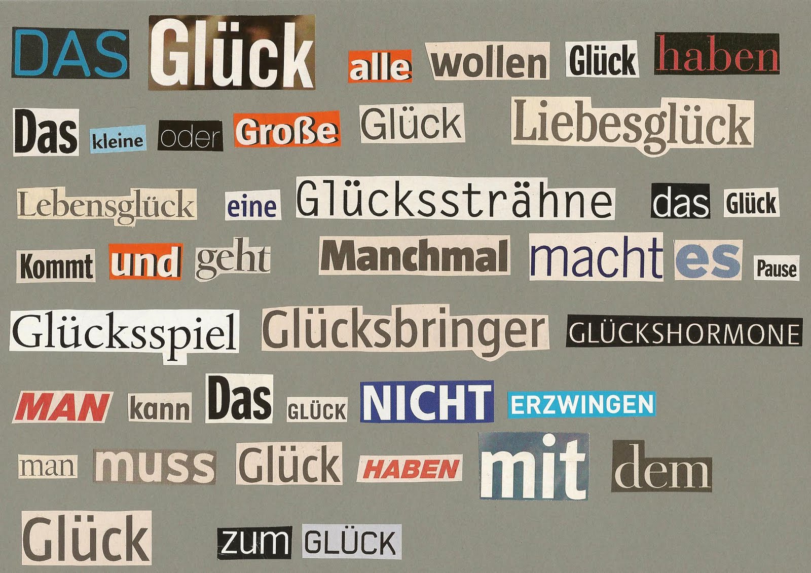 Wortspielereien Schnipsel Poesie Geschichte Vom Gluck