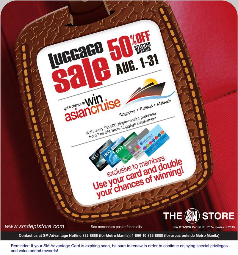 Manila Shopper SM Luggage SALE Aug 2013