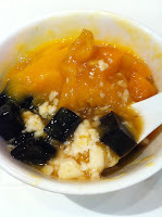 Sweet Tofu with Mango Grass Jelly (芒果涼粉豆腐花) -
