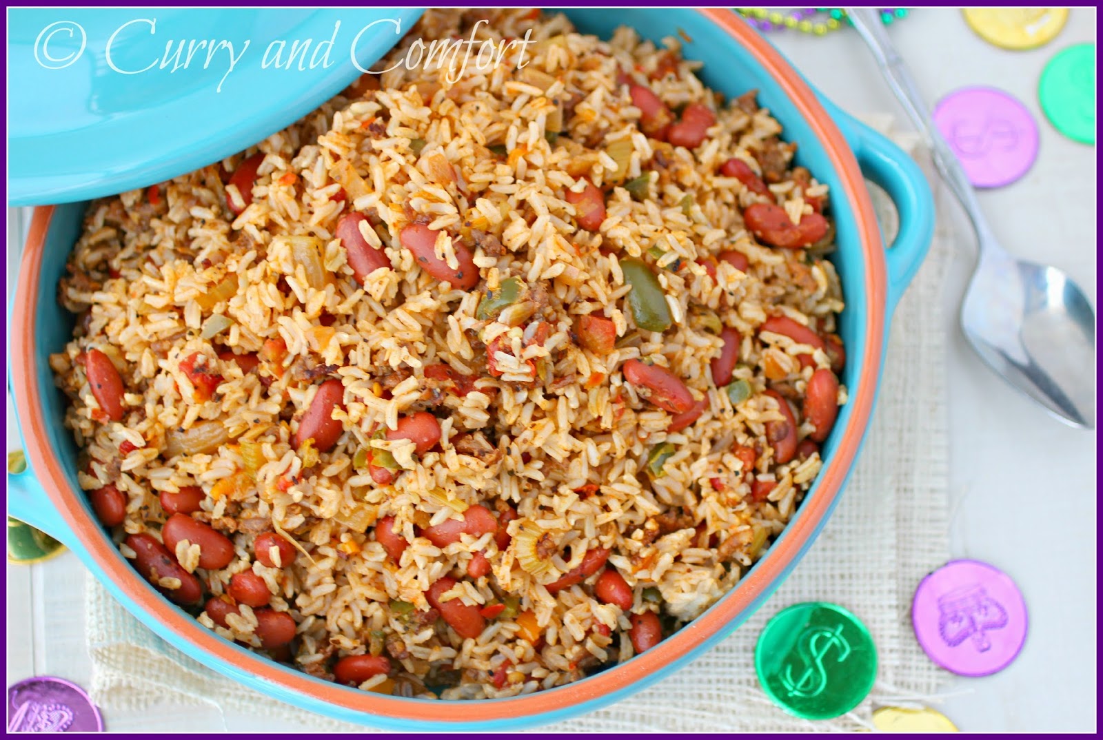 Kitchen Simmer Mardi Gras Dirty Rice with Red Beans