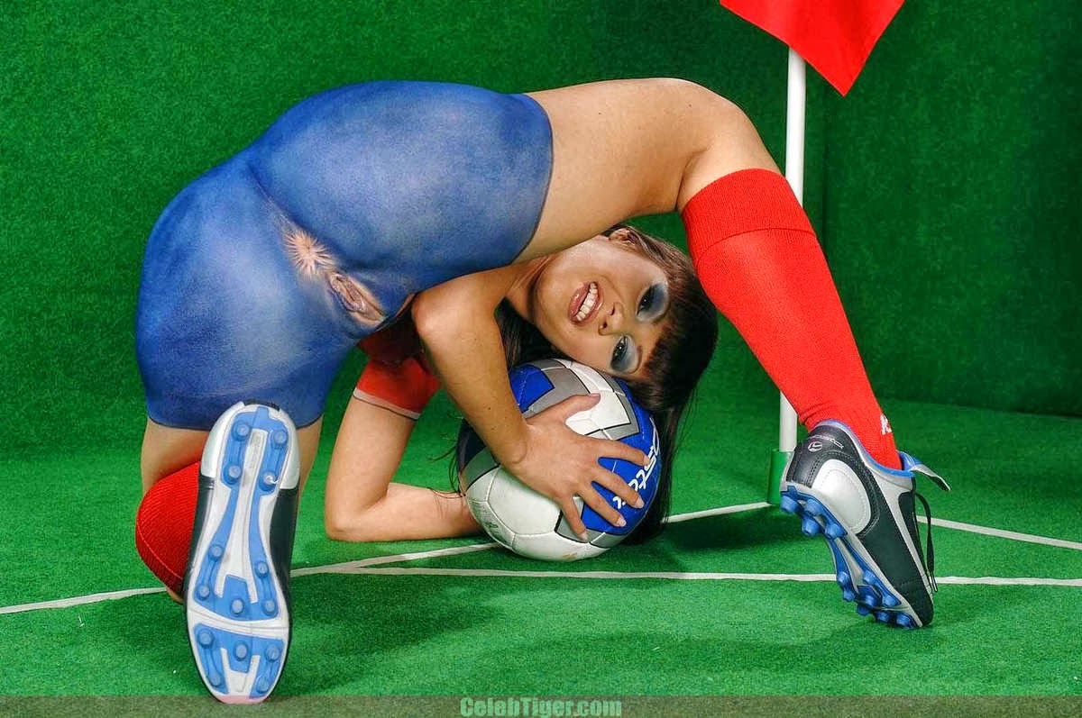 Football body paint nude Football body paint nude shoulders down