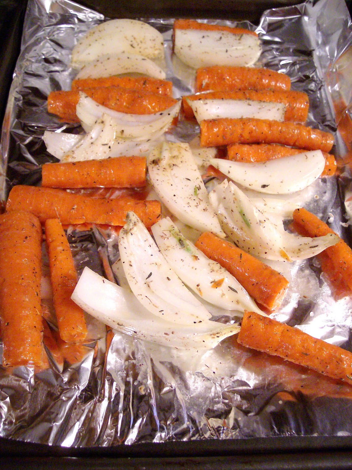 The Foodie RD Roasted Carrots with Onion and Thyme