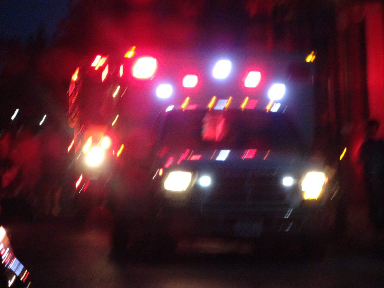 ambulance lights flashing