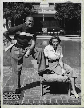 Jack and Mary by their pool, 1953