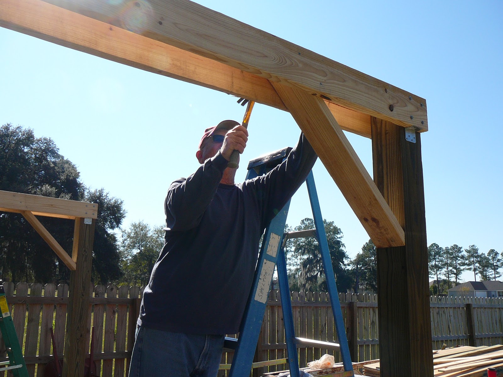 Shelton Projects Pole Barn Day 5 Braces & Trusses