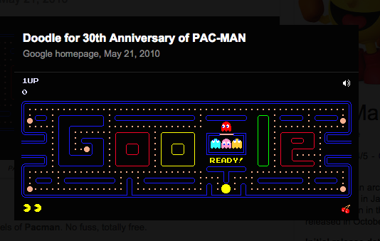 Google Operating System: Google's Pac-Man Card