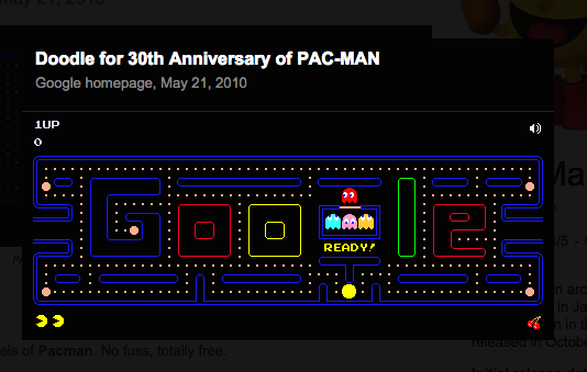 Google Celebrates Pac-Man's 30th Anniversary with Logo Game