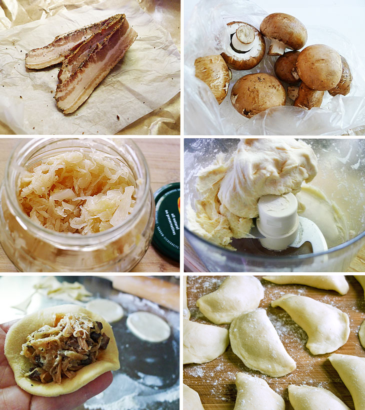 Cooking Weekends Pierogi with Sauerkraut, Mushroom & Bacon Filling