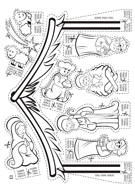 Maria e Jesus Desenhos de Natal para Colorir - Brinquedos de Papel