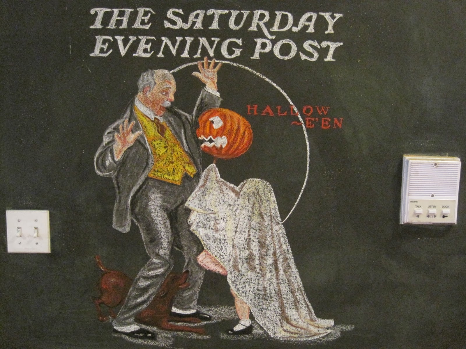 It's a Chalkboard Muralcle! Norman Rockwell Halloween