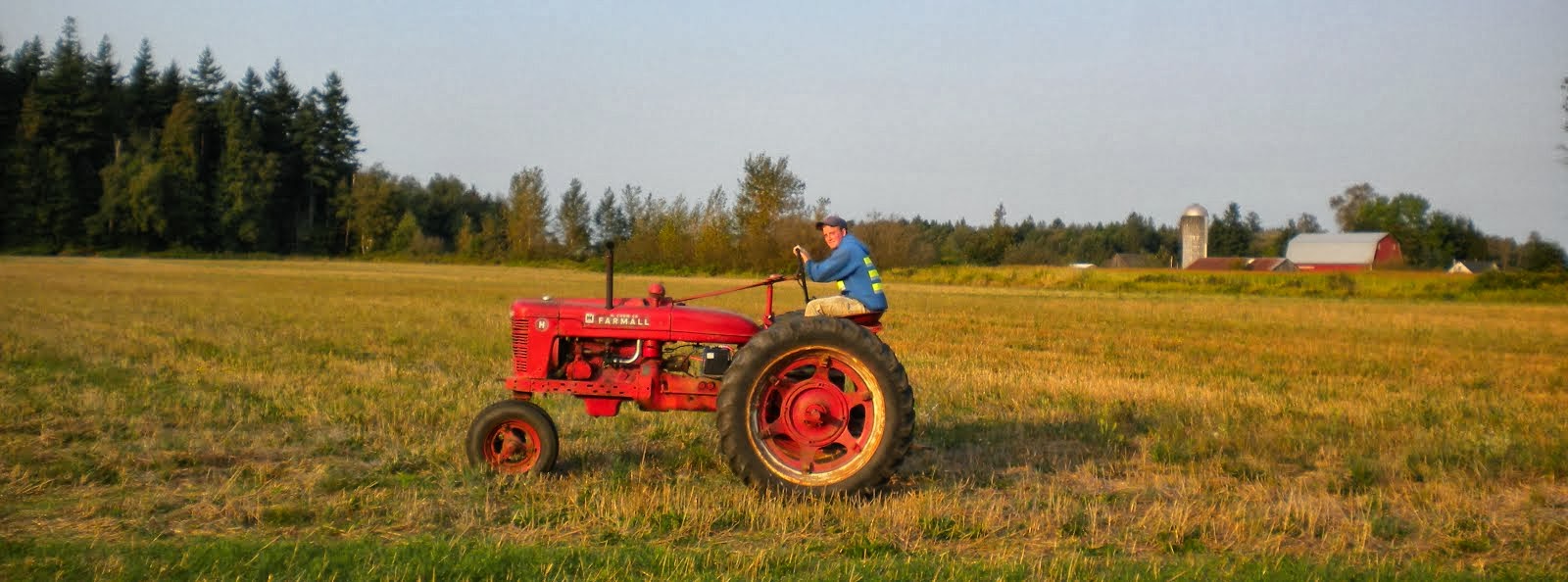 zach on his farmall