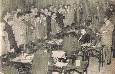 Sala de juego del XVIII Campeonato de España de Ajedrez 1957