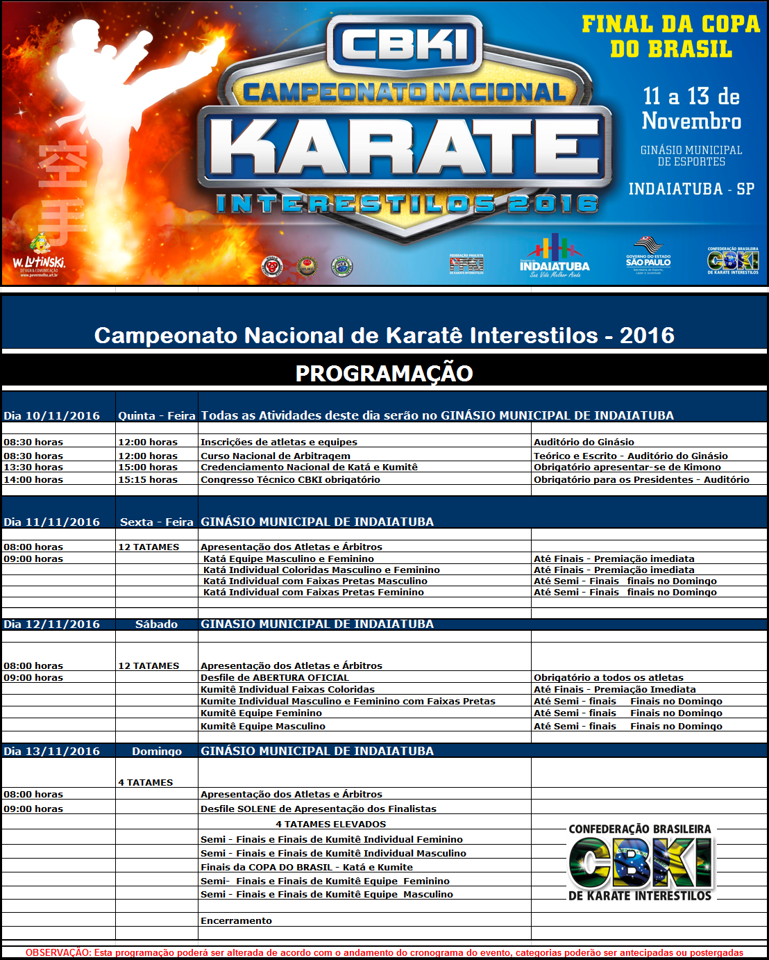 Campeonato Nacional de Karatê Interestilos - 2016