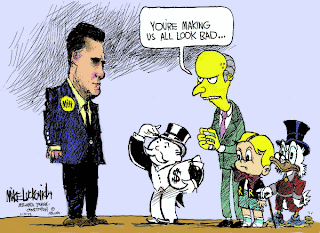 Mike Luckovich | Mitt Romney is making other rich caricatures look bad