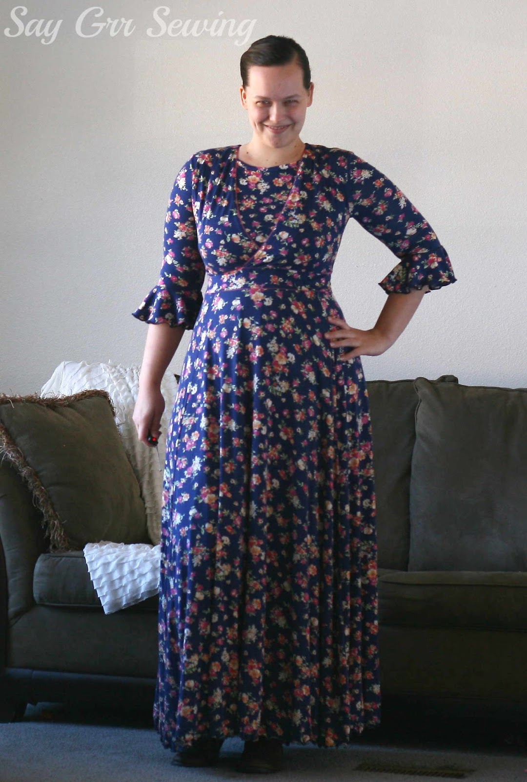 Say Grr Sewing Floral Nursing Dress