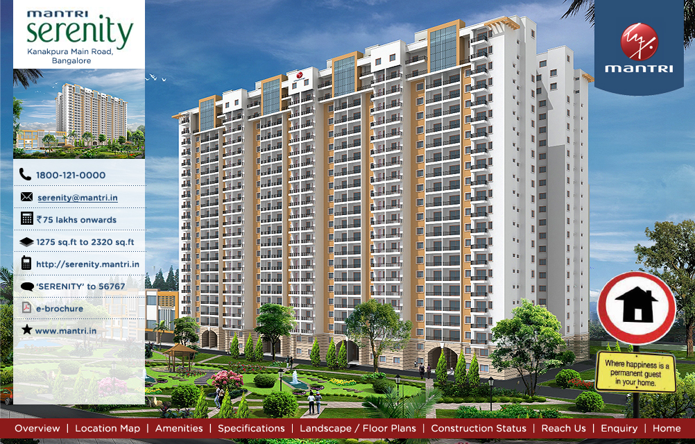 Mantri Serenity off Kanakapura Road Integrated Townships in Bangalore