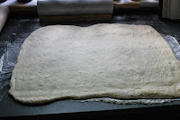 Rolled out dough for apple cinnamon loaves
