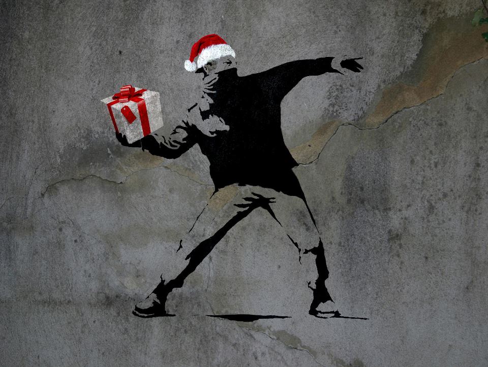 STREET ♥ HEART FINEST STREET ART FROM BERLIN Merry xmas by Banksy