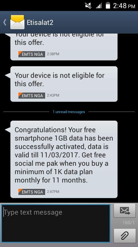 Etisalat Free 1GB Data Etisalat Free 1GB Data