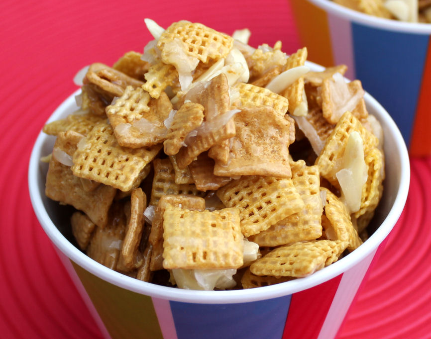 Gooey Sweet Coconut Chex Mix (The Bomb Diggity)