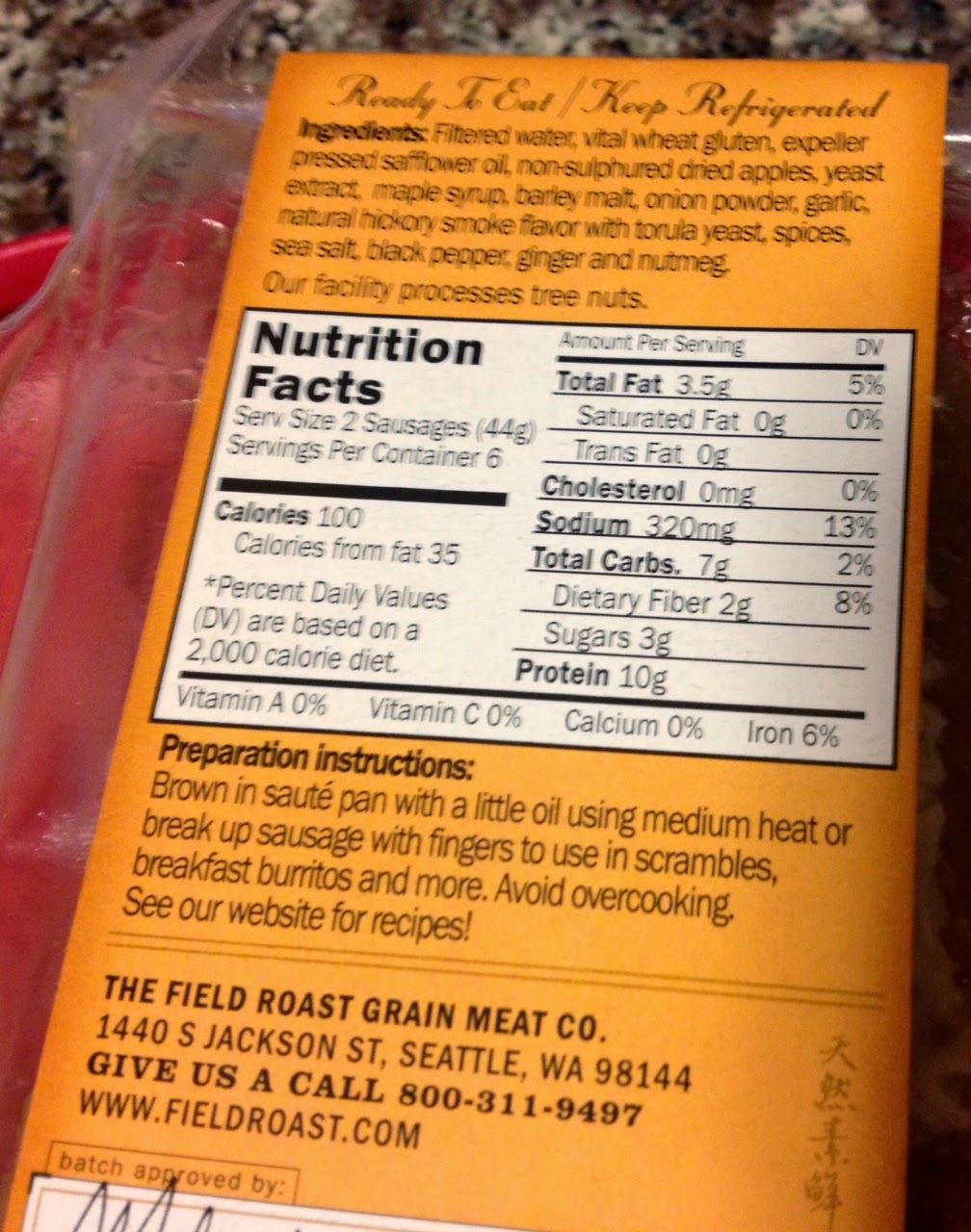 StayatHome Vegan Review Field Roast Breakfast Sausage