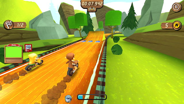 The monkeys are ready to race on motorbike with full speed. The game offers many levels and powers that you will never get bored of this game. Use boosters, perform stunts and knock down the other bikes. How long