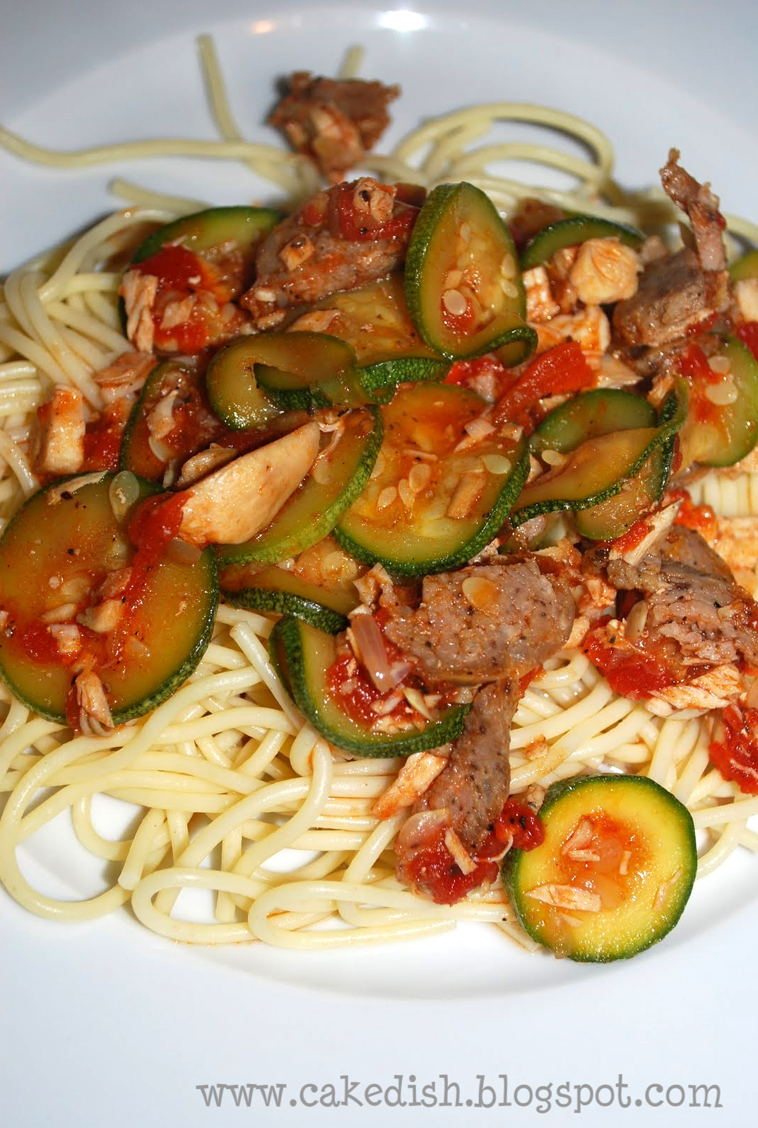 The Cake Dish Sausage & Zucchini Pasta Sauce