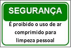 Placa de Perigo Ar Comprimido Risco de Acidentes ou Morte