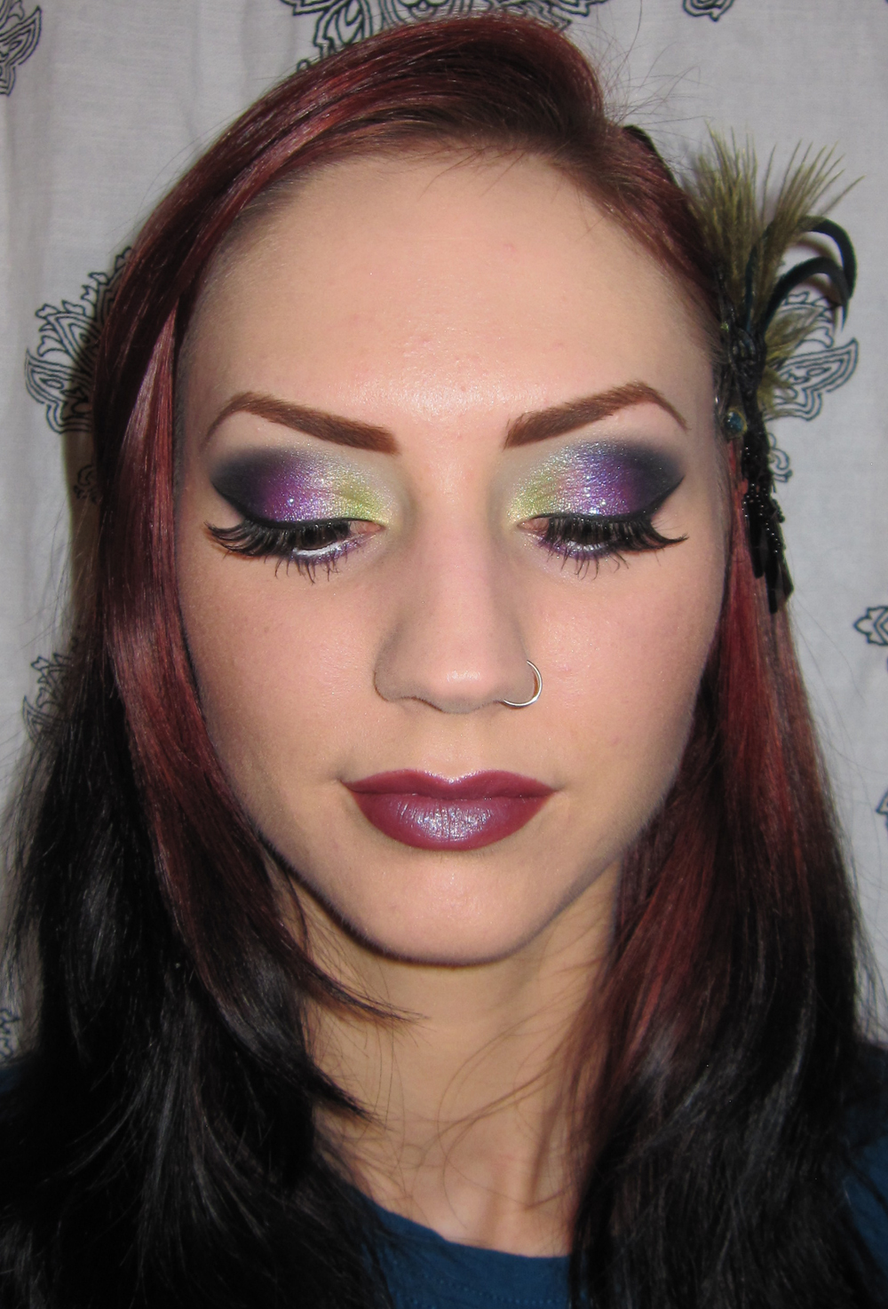 Makeup purple crack glitter applied eyes order Glitter is my Crack: Green, Purple and Teal Makeup look with Aromaleigh