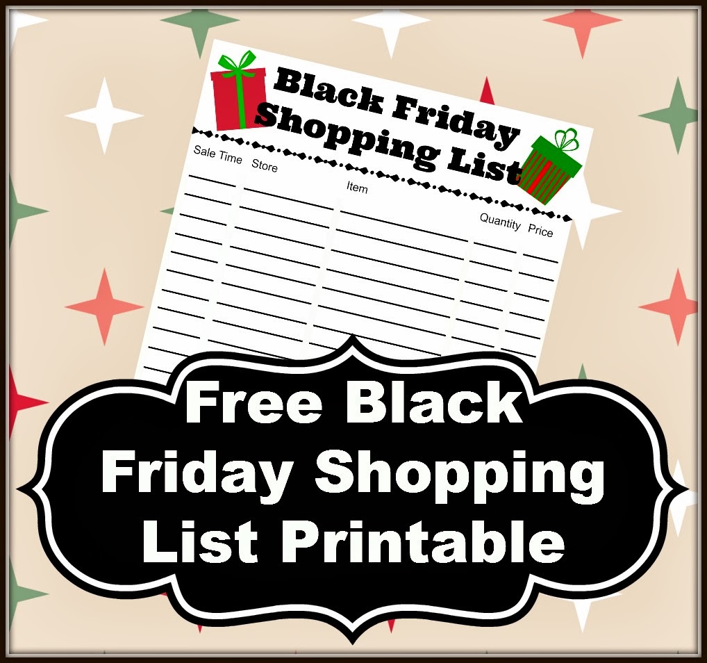 Free Black Friday Shopping List Printable