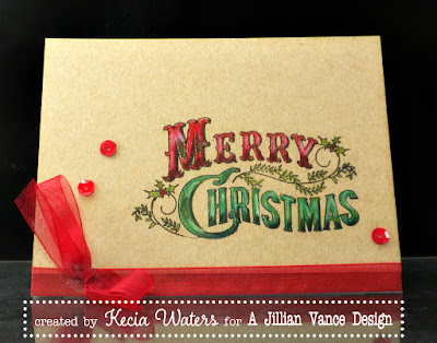 A Jillian Vance Design, Kecia Waters, Merry Christmas, kraft, Prismacolor Pencils