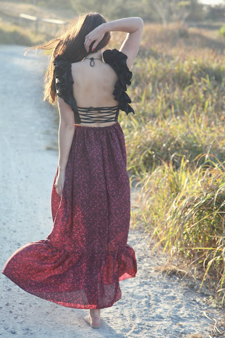 Frill sleeve maxi