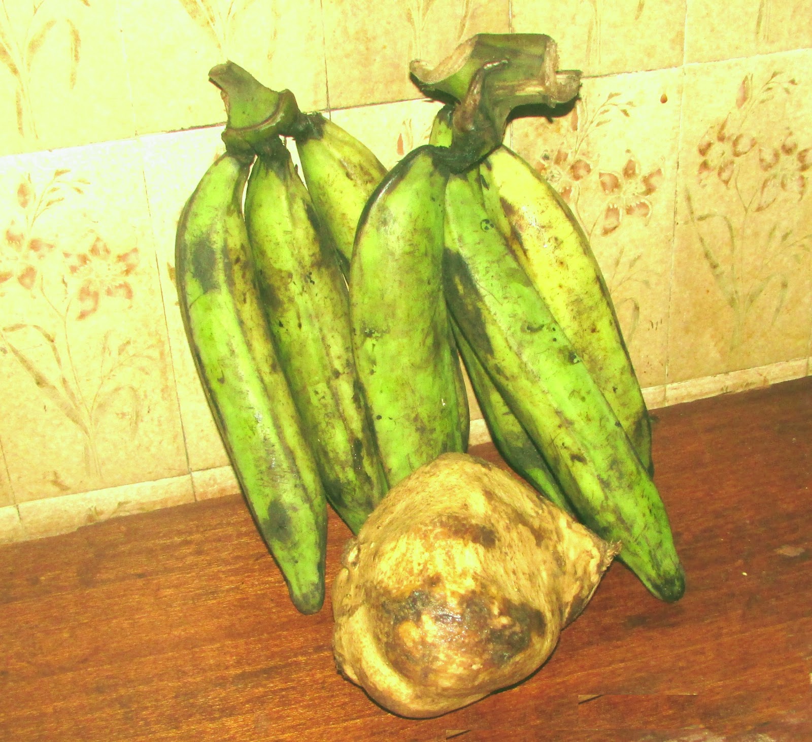 Creatively Cooking in Naija Green Plantain and Sweet Potato Pottage