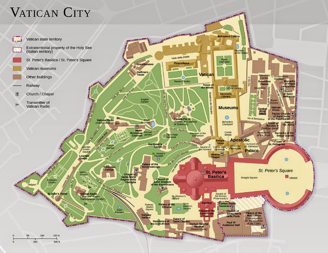 Map of vatican church of rome