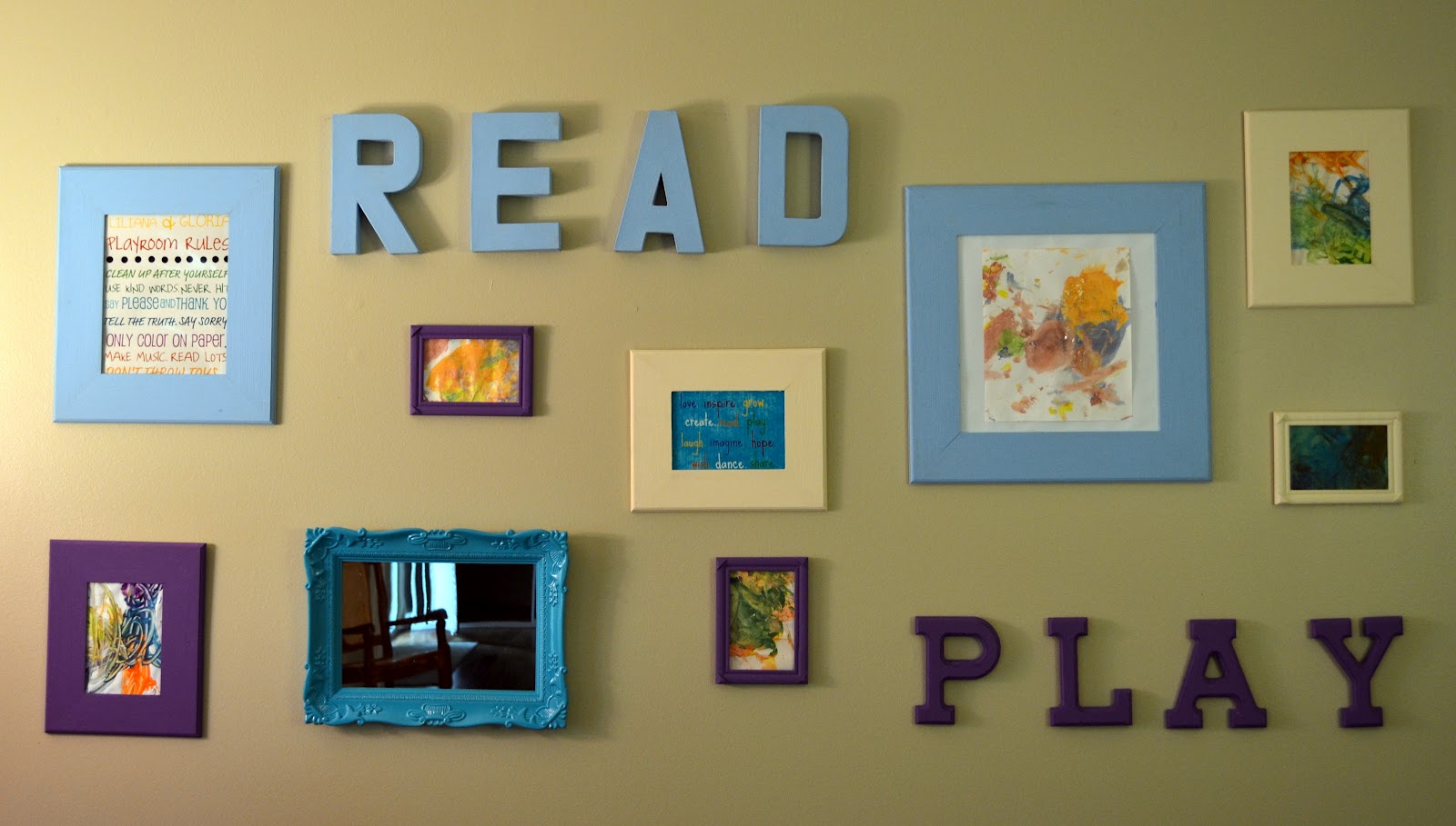 Lacefields in Love Home Renovation Project Playroom Art Gallery Wall