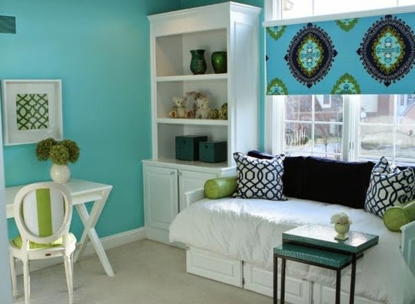 Habitaciones en verde y turquesa - Ideas para decorar dormitorios
