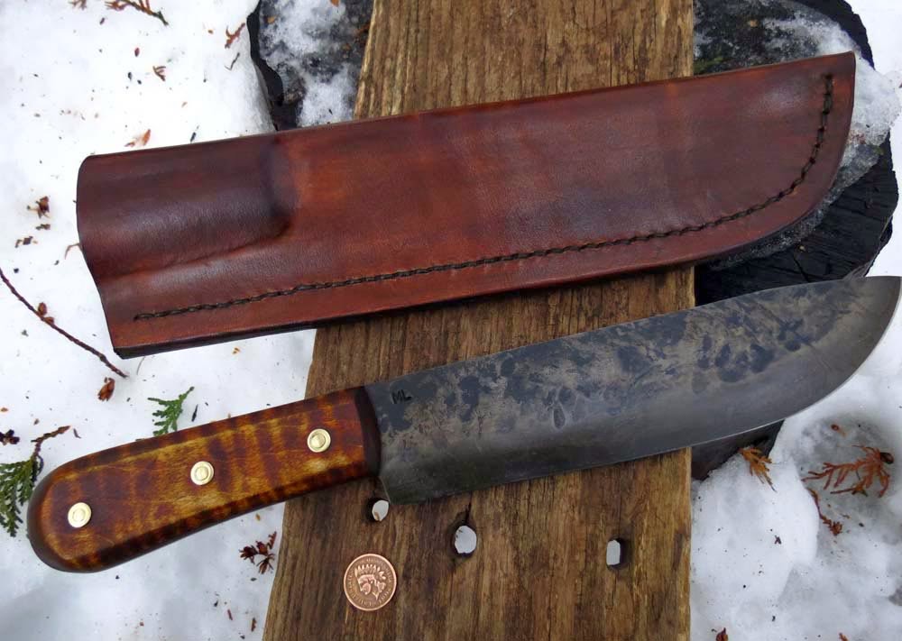 ML Knives Blog A Custom order Hudson Bay Knife with Tiger Maple