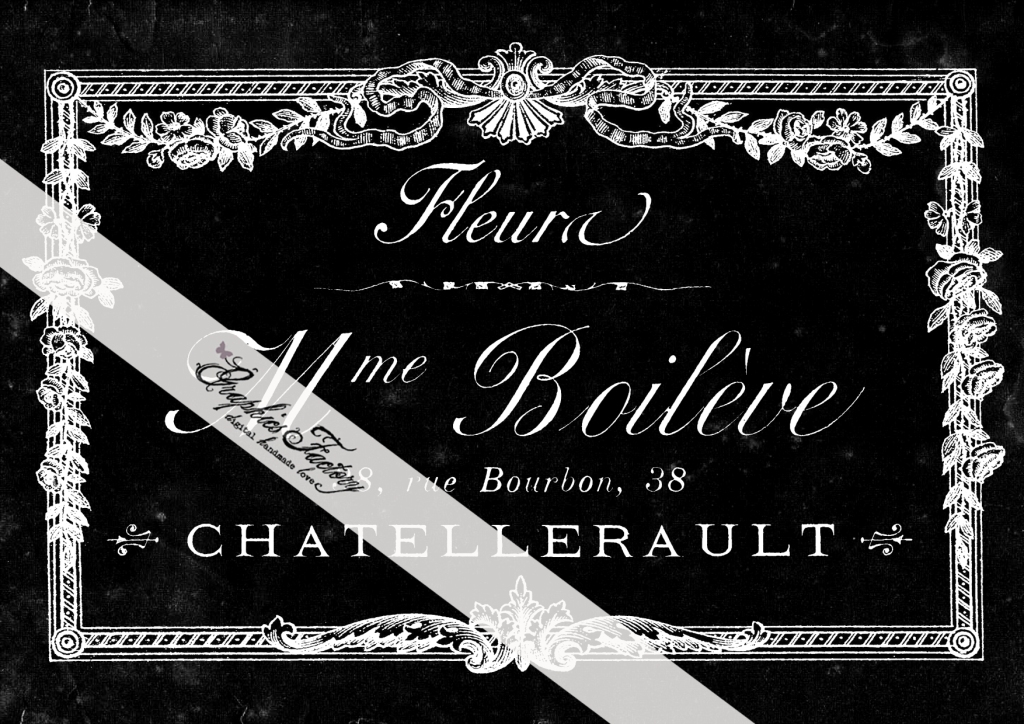 Faux Chalkboard French Typography Digital Collage Sheet